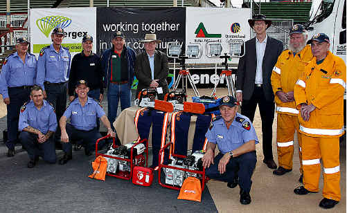 Kandanga Rural Fire Brigade members Rod Worth (second from left), Jim Garret (front right) and members of other brigades with some of the equipment presented by Minister for Emergency Services Neil Roberts (third from right) and Energex Chairman John Dempsey (fourth from right). Kandanga Rural Fire Brigade members Rod Worth (second from left), Jim Garret (front right) and members of other brigades with some of the equipment presented by Minister for Emergency Services Neil Roberts (third from right) and Energex Chairman John Dempsey (fourth from right).